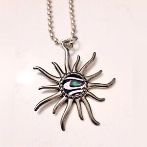 Seahawks Silver Sunburst Necklace.